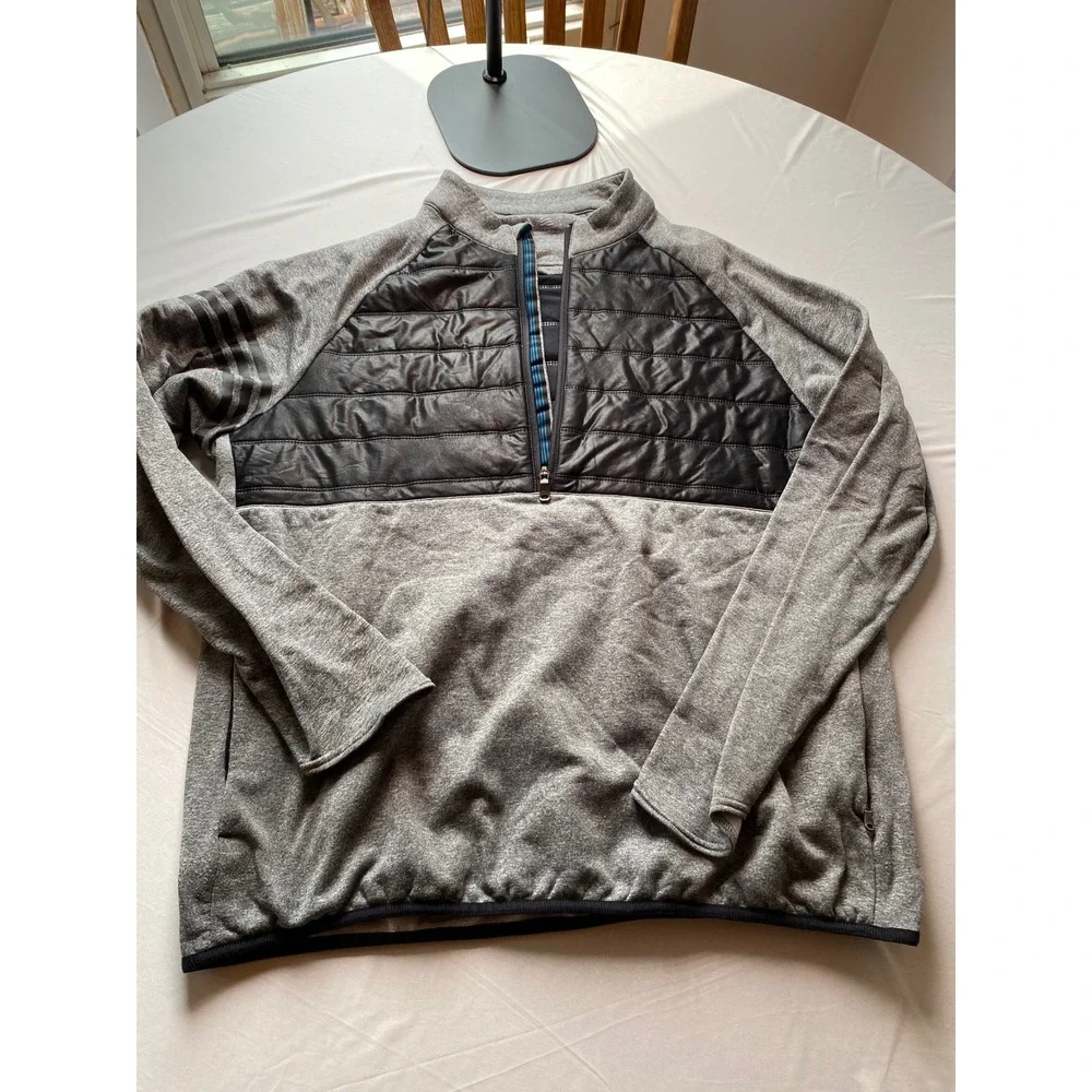 Adidas Golf Mens Climaheat 1/4 Zip Pullover Grey Black BC5320 L
